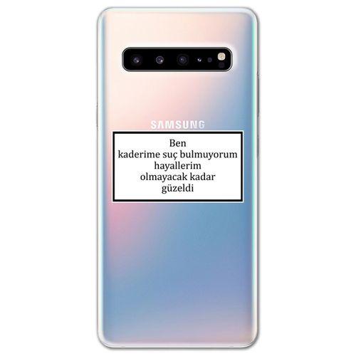 Galaxy S10 Plus Kılıf HD Yazı Baskılı Silikon Arka Kapak - Yazı 5