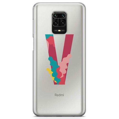 Xiaomi Redmi Note 9 Pro Kılıf V Harfi Çiçekli Arka Kapak Koruma Desenli Full Koruyucu