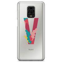 Xiaomi Redmi Note 9 Pro Kılıf V Harfi Çiçekli Arka Kapak Koruma Desenli Full Koruyucu