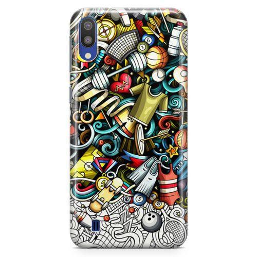 Samsung Galaxy M10 Kılıf Fitness Doodle Arka Kapak Koruma Desenli Full Koruyucu
