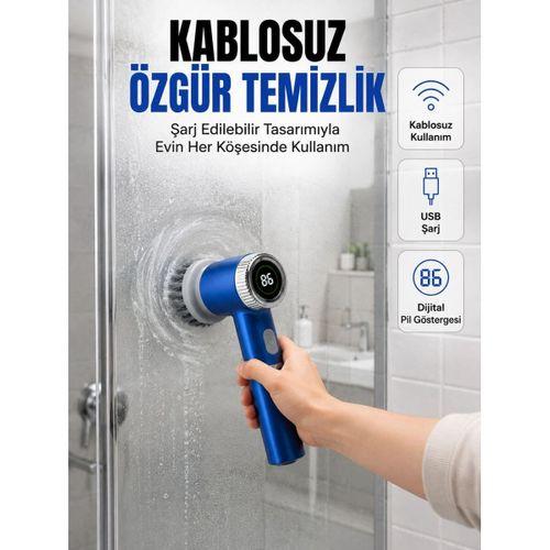Mutfak, Banyo Ve Fayanslar İçin Çok Amaçlı Elektrikli Temizlik Fırçası