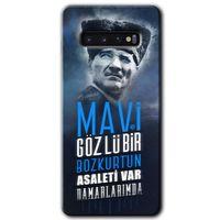 Samsung Galaxy S10 HD Baskılı Kılıf + 9D Tam Ekran Koruyucu - Bozkurt Atatürk