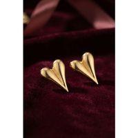 316L Çelik Gold Renk Kalp Model Küpe