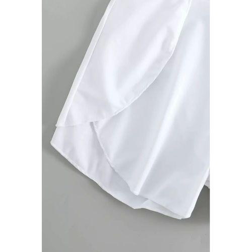 Kadın Beyaz Yırtmaçlı Etek Görünümlü Şık Deniz Şortu