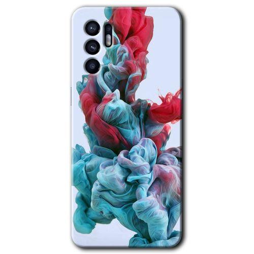 MRCİLETİSİM Oppo Reno 6 Kılıf HD Desen Baskılı Arka Kapak + Temperli Cam - Renkli Karışım