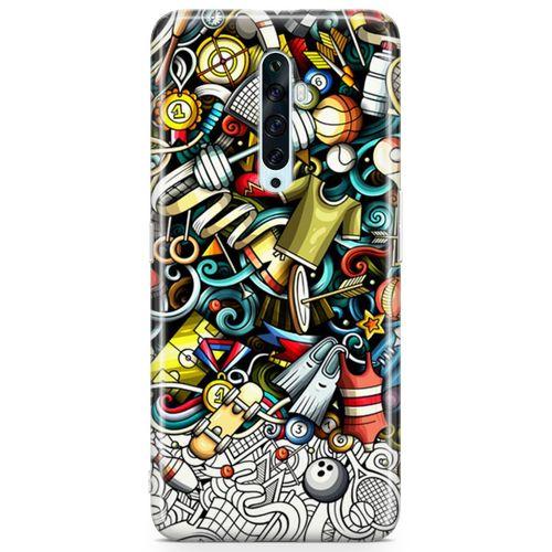 Oppo Reno2 Z 2019 Kılıf Fitness Doodle Arka Kapak Koruma Desenli Full Koruyucu