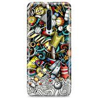 Oppo Reno2 Z 2019 Kılıf Fitness Doodle Arka Kapak Koruma Desenli Full Koruyucu