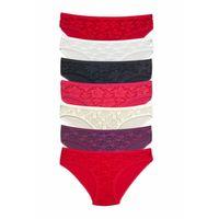 7 Adet Önü Dantelli Transparan Kadın Slip Külot S1