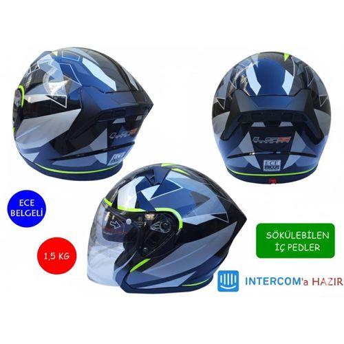 SEVGENT Kask Lss Çenesiz Vizörlü Parlak Siyah (F) M Beden