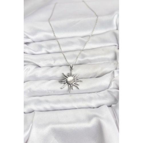 316L Çelik Zincir Gümüş Renk Güneş Model Kadın Kolye