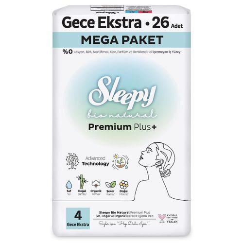 Sleepy Bio Natural Premium Plus Mega Ekstra Gece Ped 26 Adet