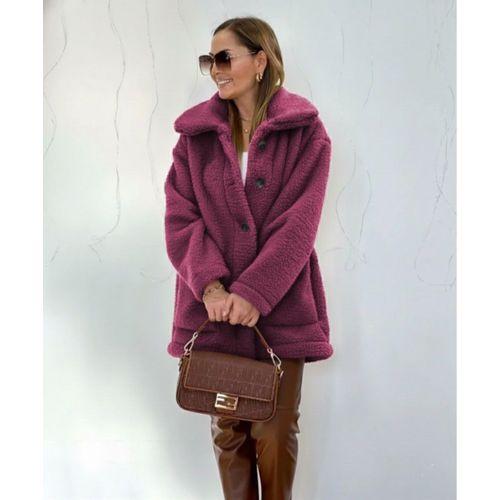 Kadın Uzun Kollu Yakalı önden Düğmeli Welsoft Kaban