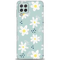 Samsung Galaxy M22 Kılıf HD Baskılı Kılıf - Papatyalar + Tam Ekran Koruyucu
