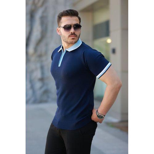 Erkek Renkli Yaka Kısa Kollu Tişört