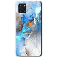 Potkal Hediye Fabrikası Samsung Galaxy A81 HD Baskılı Kılıf + 9D Tam Ekran Koruyucu - Mavi Buzul