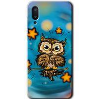Galaxy A02 Kılıf HD Desen Baskılı Arka Kapak - Owl Bird Stars + Kırılmaz Cam
