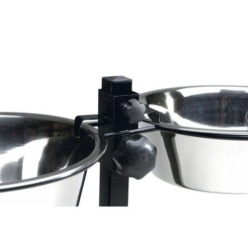 Beeztees Köpek İkili Mama Su Kabı, Ayaklı, Paslamaz Çelik, 25cm, 2x2,5L