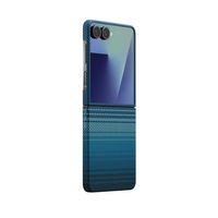 Galaxy Z Flip 7 Kılıf M-safe Şarj Özellikli Aramid Fiber Pitaka Tactile Woven Sunset-Moonrise Serisi Kapak