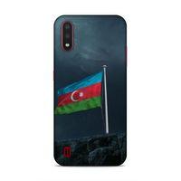 Samsung Galaxy A01 Uyumlu Kılıf Azarbaijan (27) Tasarımlı Kılıf Mavi Beyaz