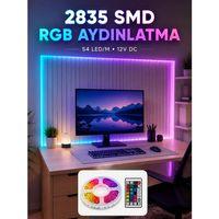 5m Rgb Şerit Led Seti 12v 2835 Smd Kumandalı Ev Oda Ve Dekoratif Ambiyans Aydınlatma