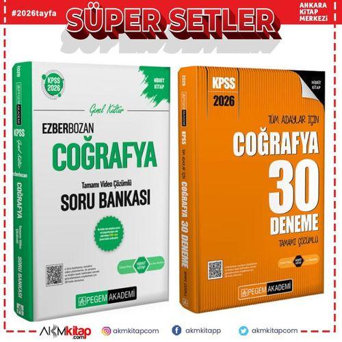Pegem Yayınları 2026 KPSS Coğrafya Soru Bankası ve Deneme Seti 2 Kitap