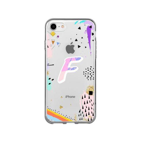 Color Art Desenli F Harfli Şeffaf Kılıf