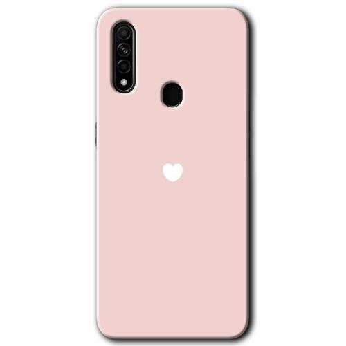 Oppo A31 Kılıf Baskılı Arka Kapak - Sade Kalp +Tam Ekran Koruyucu