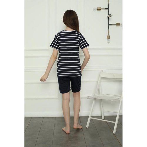 Kız Çocuk Penye Şortlu Pijama Takım Lacivert