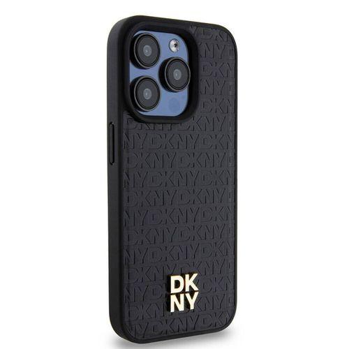 Apple iPhone 15 Pro Kılıf DKNY Orjinal Lisanslı M-safe Şarj Özellikli 3D Yazılı Repeat Pattern Kapak