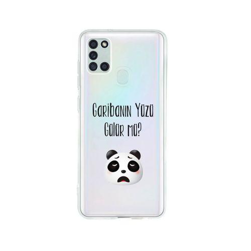 Samsung A21S Garibanın Yüzü Gülür mü Desenli Premium Şeffaf Silikon Kılıf