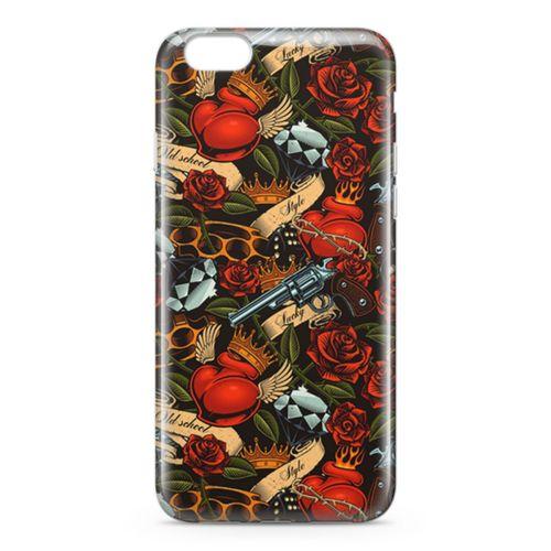 Apple iPhone 6 6s Kılıf Geçici Dövme Arka Kapak Koruma Desenli Full Koruyucu