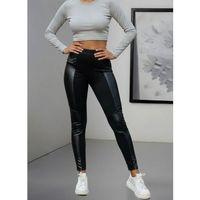 Kadın Yüksek Bel Yan şerit Deri Detay Fermuarlı Dalgıç Tayt