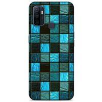 Huawei P40 Kılıf Patchwork (27) Tasarımlı Kılıf Turkuaz Siyah
