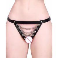 Fantezi Deri Kadın Zincirli String