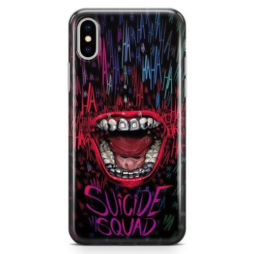 Apple iPhone X Kılıf Suicide Squad Arka Kapak Koruma Desenli Full Koruyucu