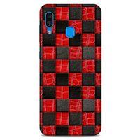 Samsung Galaxy A30 Kılıf Patchwork (47) Crystal Flex Kılıf Siyah Kırmızı