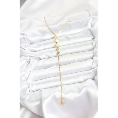 316L Çelik Zincir Gold Renk Yıldız Model Y Kolye