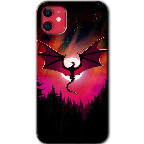 MRCİLETİSİM iPhone 11 Kılıf Kapak - Dragon Night +Hayalet Ekran Yandan Gözükmez