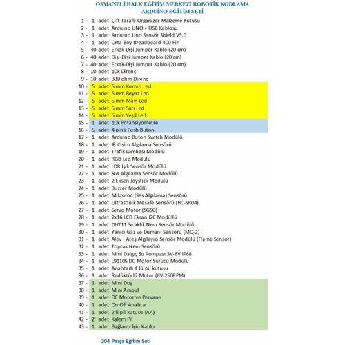 OSMANELİ HALK EĞİTİM MERKEZİ ROBOTİK KODLAMA ARDUİNO EĞİTİM SETİ