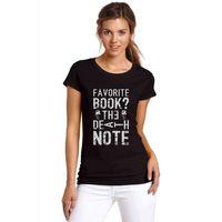 Favorı Book Death Baskılı Siyah Kadın Tshirt