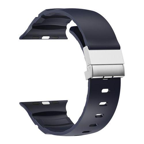 Apple Watch 44mm Zore KRD-145 Metal Tokalı Silikon Kordon