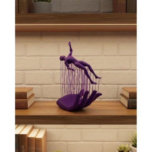 3d El Formlu İnsan Figürü Mor Özgün Sanat Biblosu 12x18 Cm