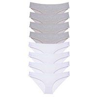 8 adet Süper Eko Set Likralı Kadın Slip Külot Gri Beyaz