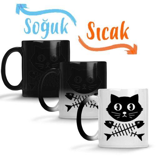 Kill All Men Kedi Cats Sihirli Kupa Bardak Porselen