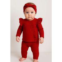 Orkide Desenli Fisto Detaylı 3 Parça Kız Bebek Takımı %100 Pamuk