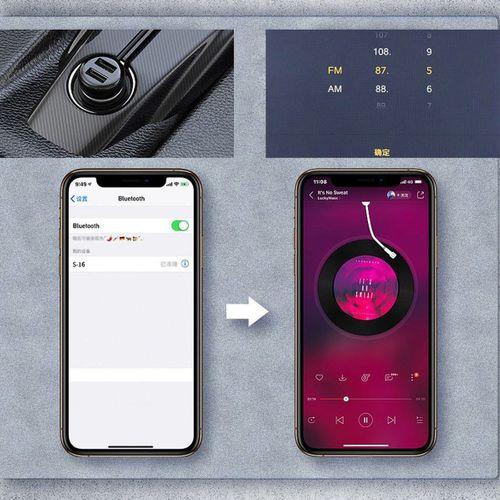 Baseus T typed S-16 FM Transmitter Bluetooth Dual Usb Araç şarj A