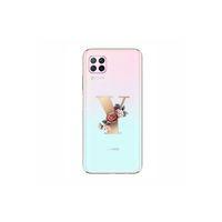 P40 Lite Şeffaf Kılıf Gold Renkli Çiçekli Y Harfli Desenli