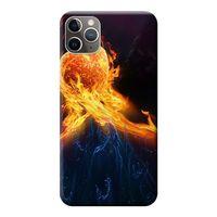 iPhone 11 Pro Kılıf Alevli Kalp Baskılı Esnek TPU Silikon