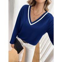 Kadın Uzun Kollu V Yakalı Viskon Iki Iplik Bluz