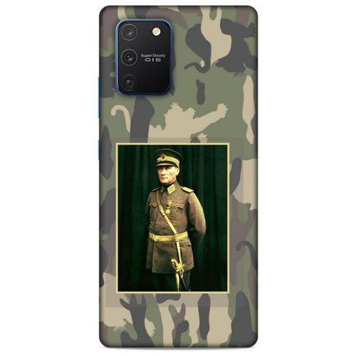 Samsung Galaxy S10 Lite Kılıf Atatürk (13) Silikon Kap Kamuflaj